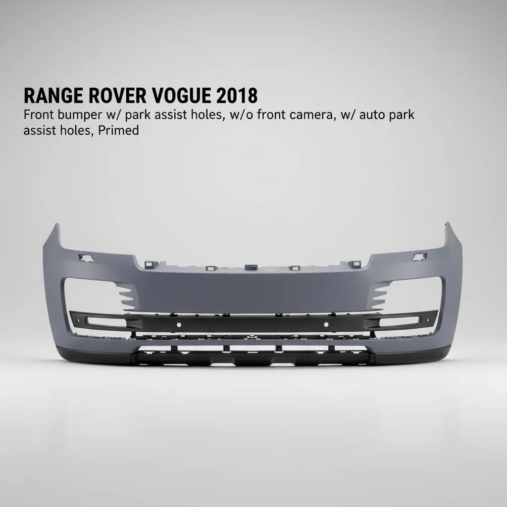 LR098664-B Primed Front Bumper Customizable Car Front Bumper for Land Rover RANGE ROVER VOGUE 2018 W/ Auto Park Assist Holes