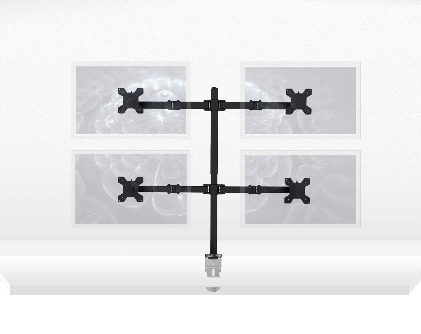 Height Adjustable 360 Swivel Rotation 90 Tilt Stand Mount 13"-27" Computer Screen Quarter 4 Arm VESA Monitor Stand Stock