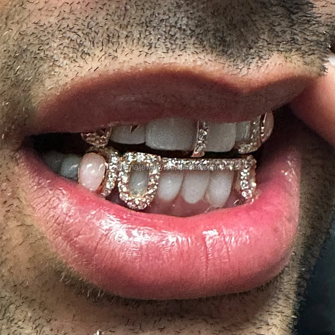 Single Teeth Pink Opal Grillz Design 10K 14K 18K Gold