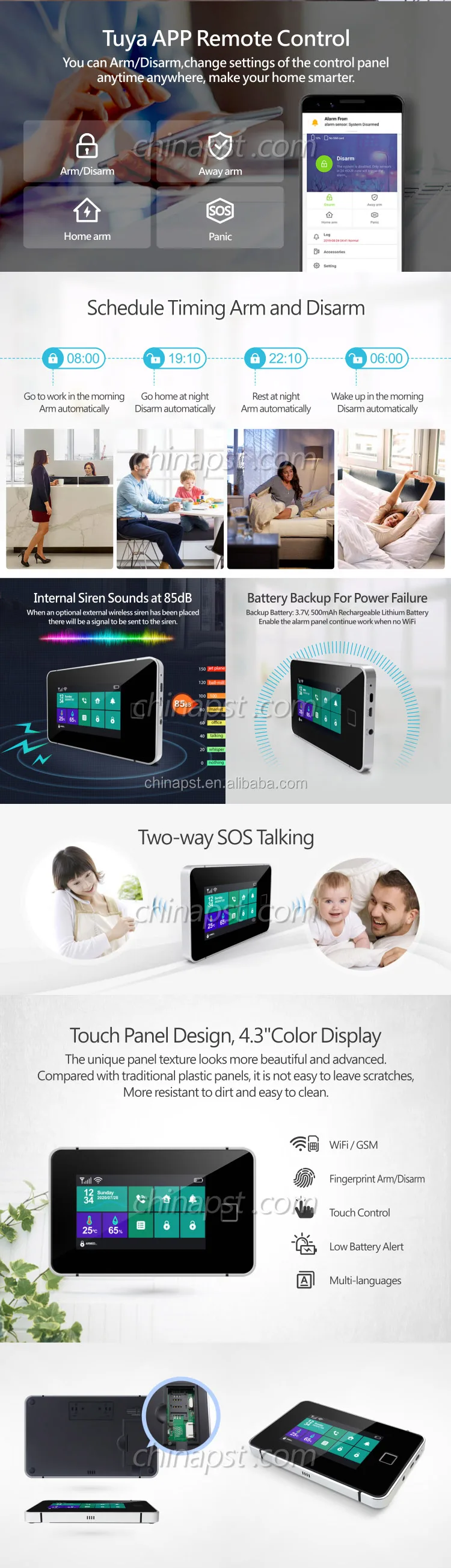 2023 New Design Low-battery Detection Tuya Smart Wifi Gsm Alarm System ...