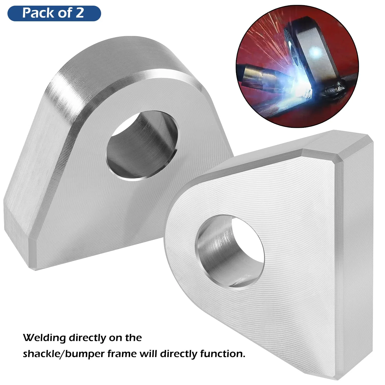 BZBMGMO Lot De 2 Supports Soudure Pour Manilles - Compatible Manille 1,9cm - Galvanisé Zinc Noir