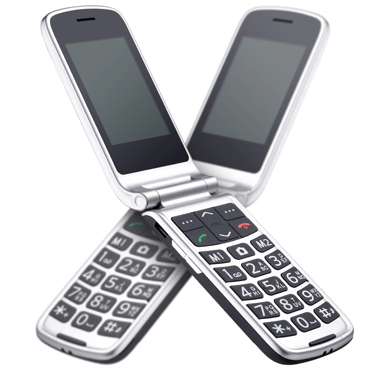 New Model D311-PLUS 2.4 Inch Small Flip Cell Phones Unlocked Mobile dual screen