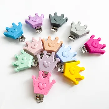Silicone Crown Pacifier Clip Children's Jewelry DIY Duckbill Baby Anti Drop Chain Baby Pacifier Accessories