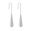 Orecchini pendenti a goccia grande Silver MS-046 color acciaio.
