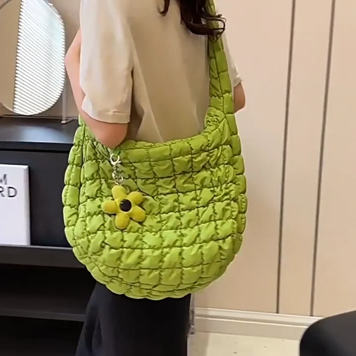 Oversize Quilted Puffer Purse Puffy Lightweight Nylon Handbags Padded