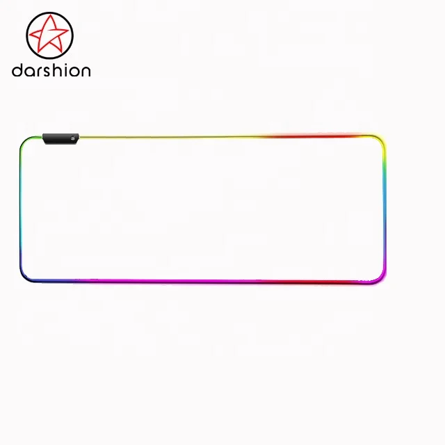 Gamer Mousepad Natural Rubber LED XXL Desk Mat White Gaming RGB Mouse Pad for Corner Desk