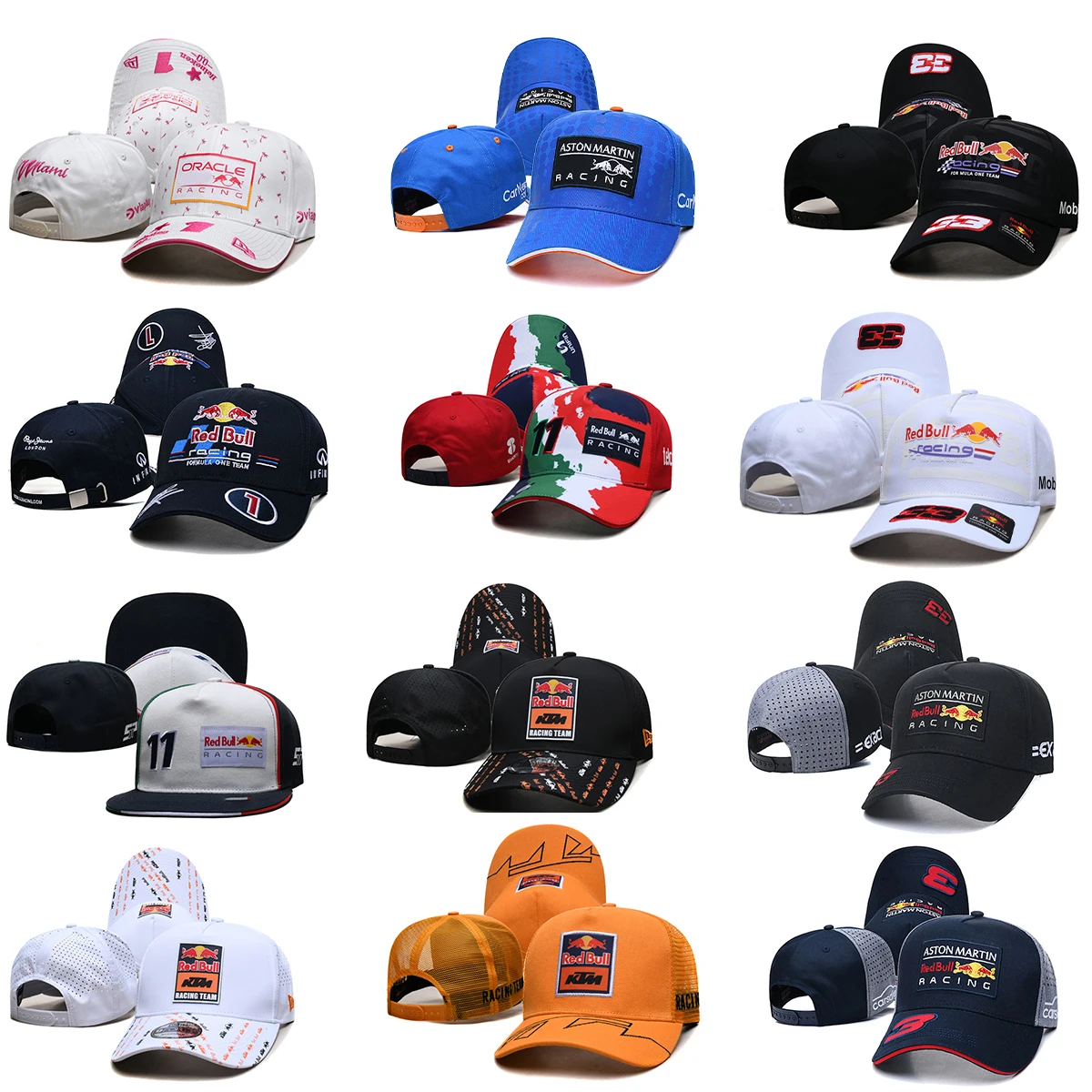 Factory Custom 2024 New Formula One Racing Hat F1 Hat Hardtop Baseball Cap Team Car Cap