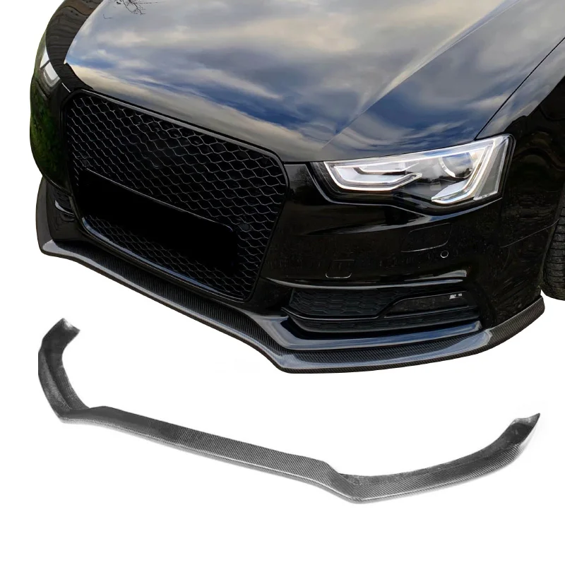 OEM Style Carbon Fibre Front Bumper Lip Spoiler For Audi A5 S5 B8 B8.5 B9 S Line