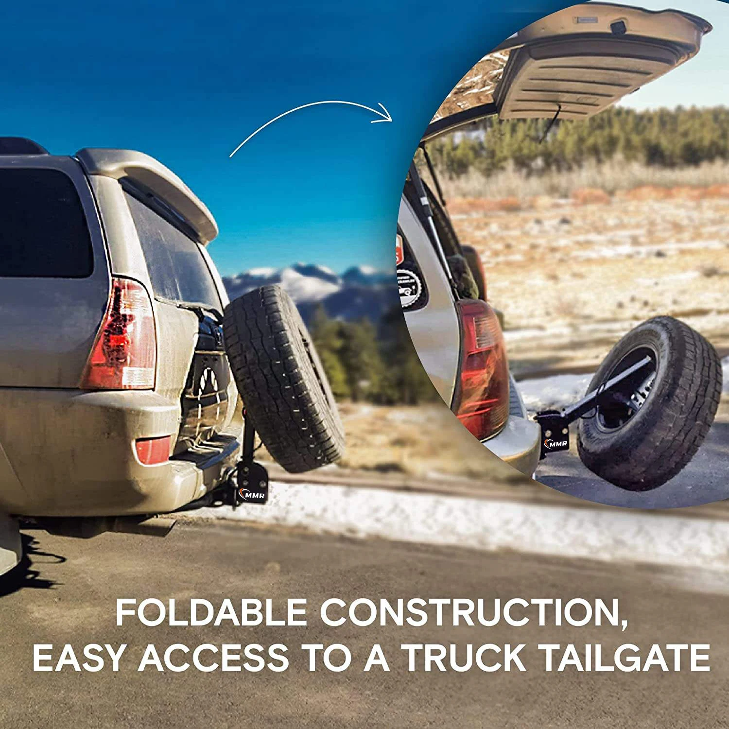 Good Selling Standard 2 Inch Receiver Black Tow Hitch Spare Tire Holder Hitch Mounted Spare Tire Carrier