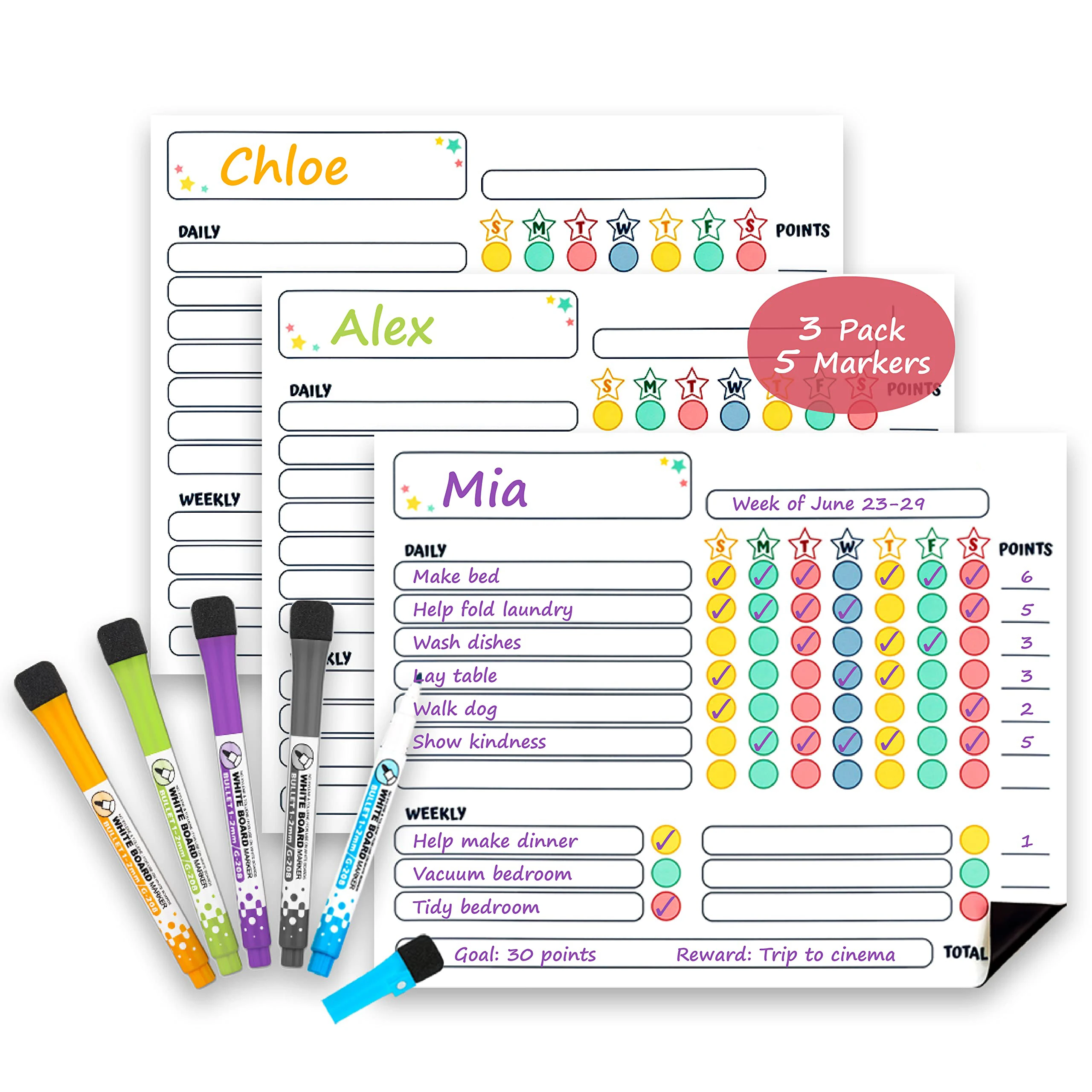 Custom Designed Magnetic Reward Chart