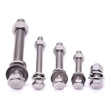 Fastener manufacturer stainless steel Hex bolt Full thread hexagon head screw bolt A2 M10X50 screws