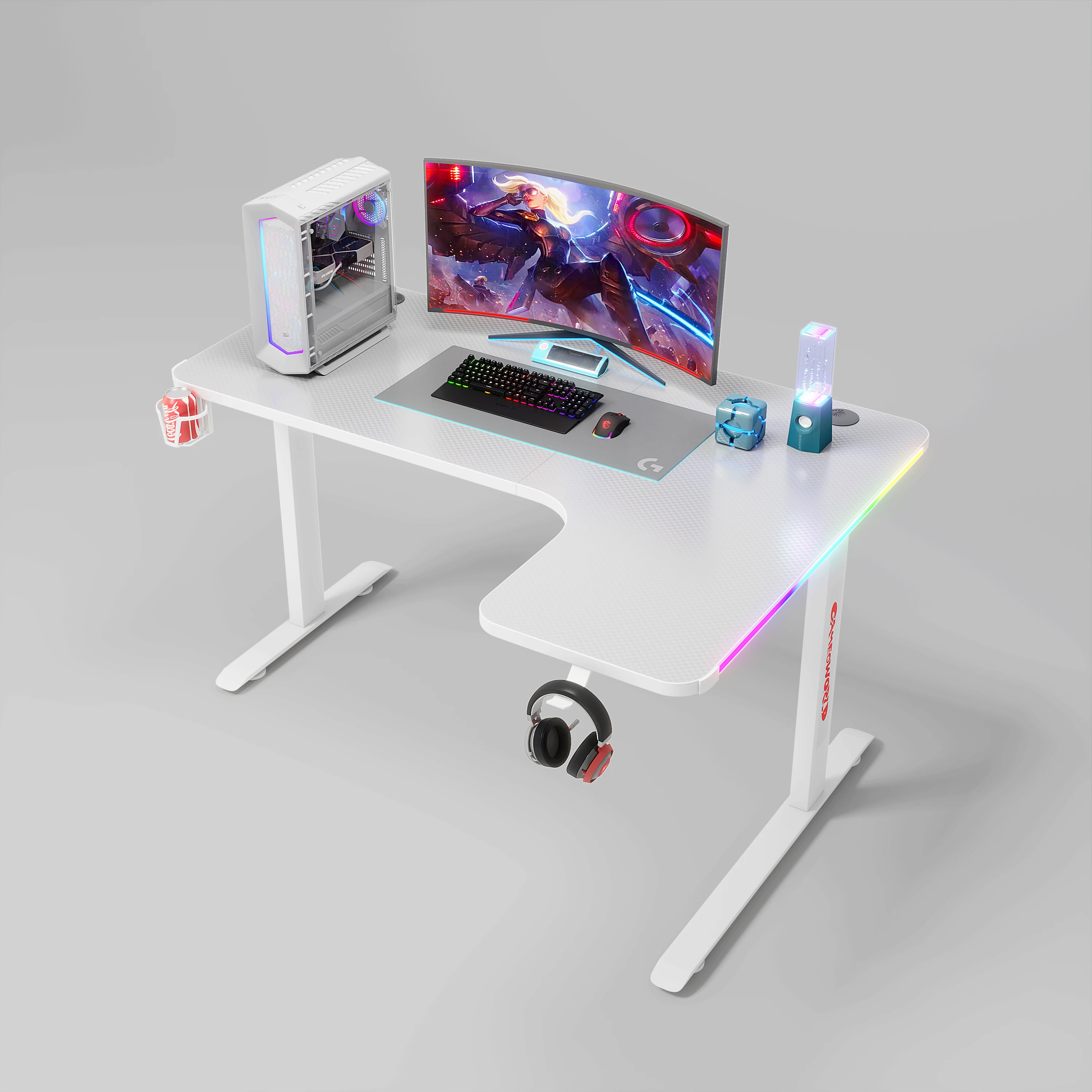 YZ Free Sample  Excellent Quality Height Adjustable Ergonomic Electric Pc Gaming Tables Gaming Desk