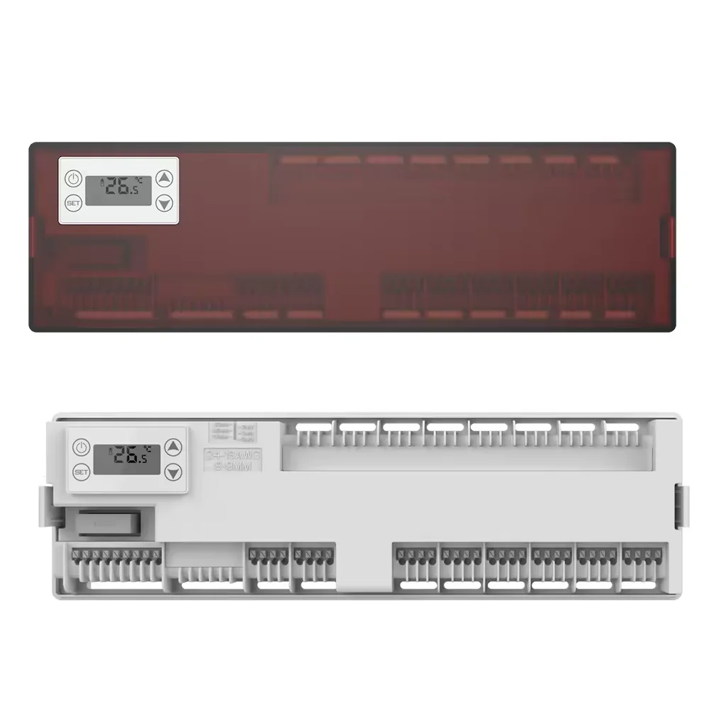 HY521 Thermostatic  Heating Temperature Controller Remote Control 8 Way Smart Wired Room Central Box for Thermal Actuator