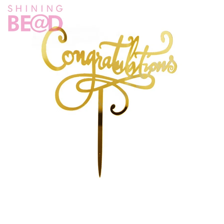 Class of 2021 Cake Topper Gold Acrylic Cake Topper Congratulations Graduation Party Cake Baking Decoration