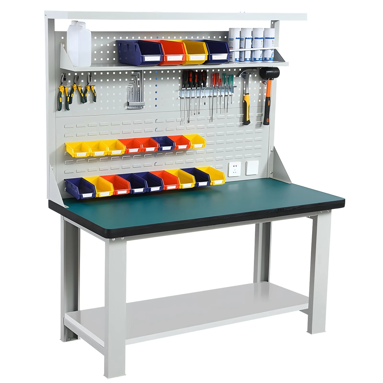 King Global Anti-Static Inspection Table Thickened Steel Workbench for Workshop Assembly Line Light Metal Desktop Operating