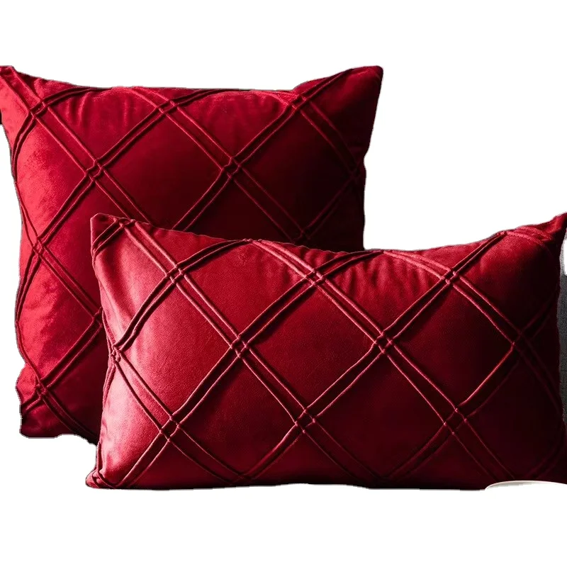 Modern Floor Sofa Decoration Soft Velvet Striped Geometric Embroidery