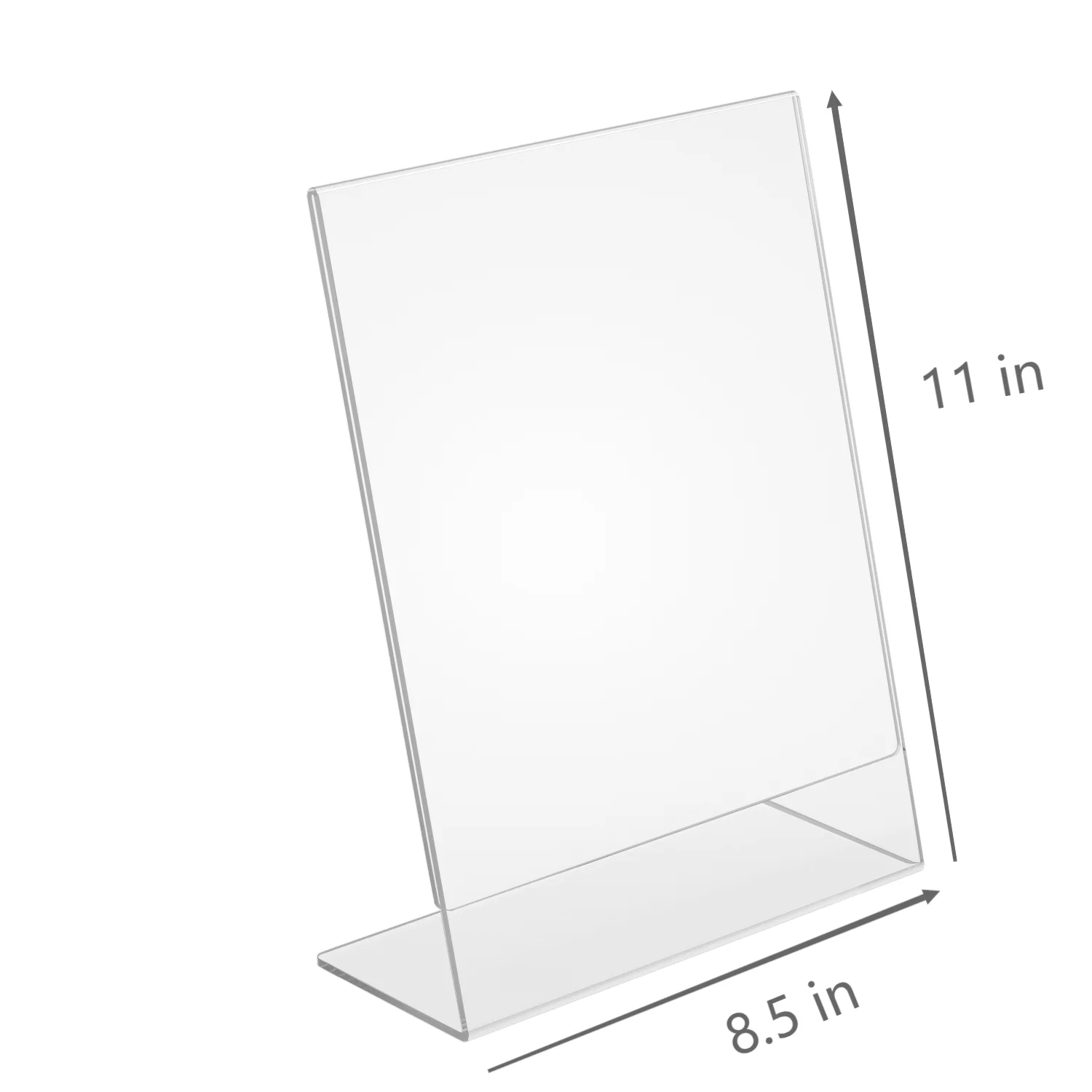 Modern 8.5x11 Inches Vertical L Shape Acrylic Clear for Desktop Sign ...