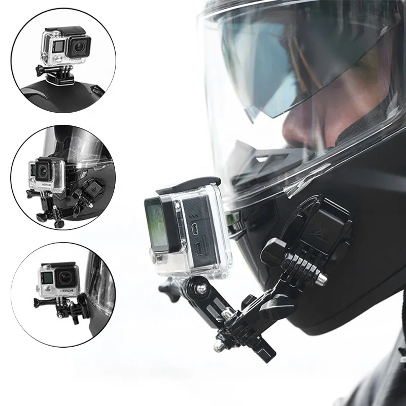 Helmet Camera Accessories for Go Pro Motorcycle Helmet Bracket Bicycle Adjustable Buckle for Go Pro 9 8 Action Camera Mount