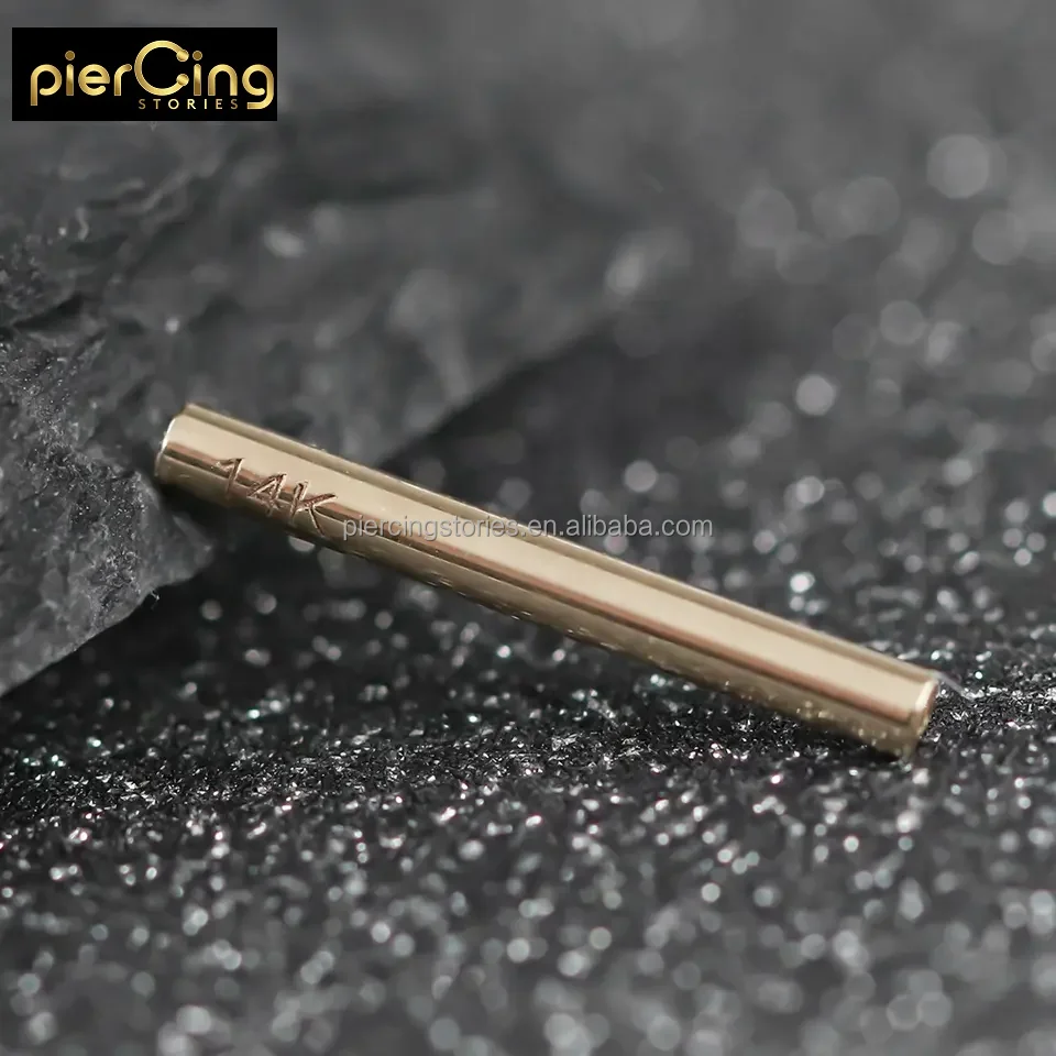 Piercing Stories 14k Solid Gold Threadless Nipple Bar Body Piercing