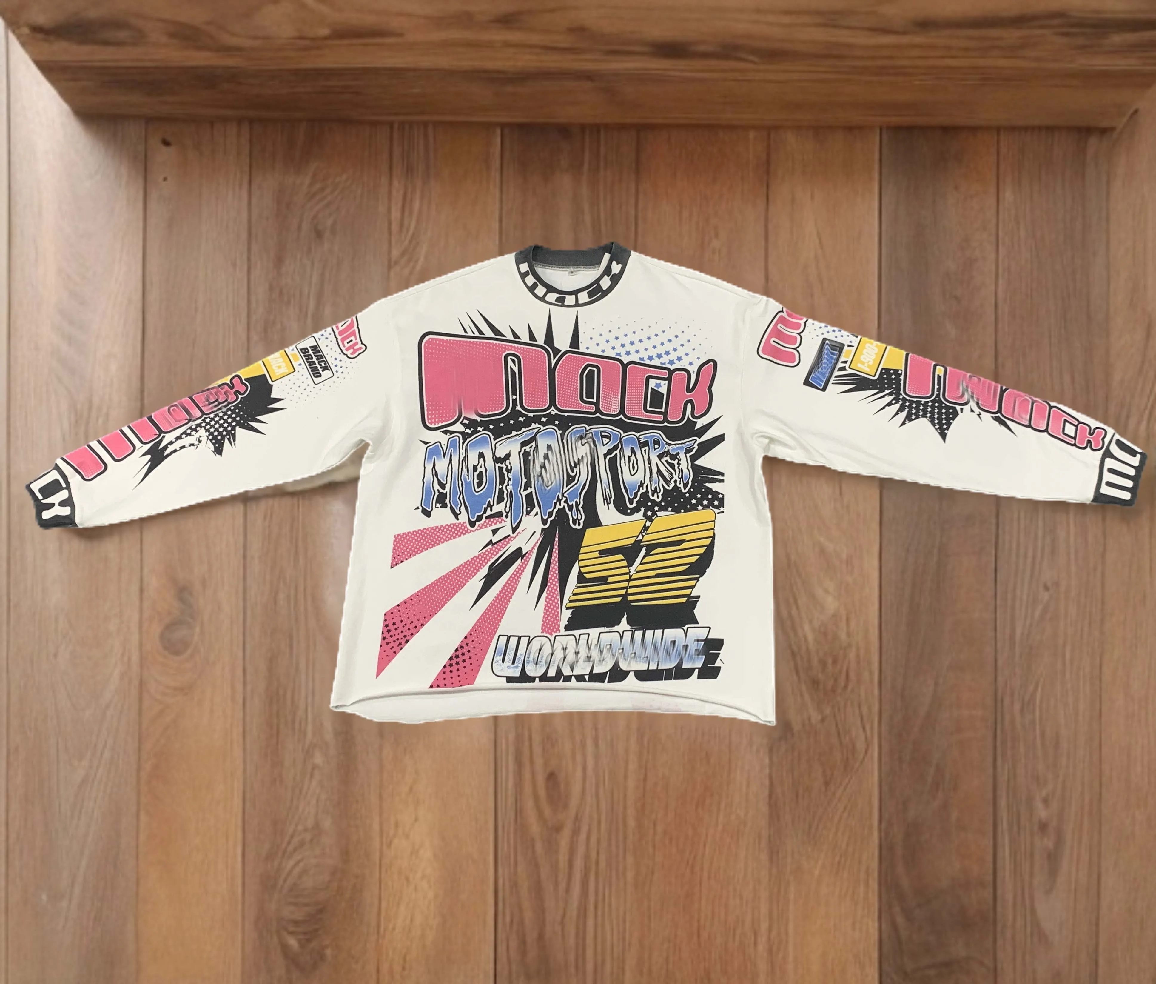 Salati Custom Gradient Cotton All Over Print Oversized Drop Shoulder Boxy Long Sleeve T Shirts Retro Racing Motocross Jersey Men gallery 2