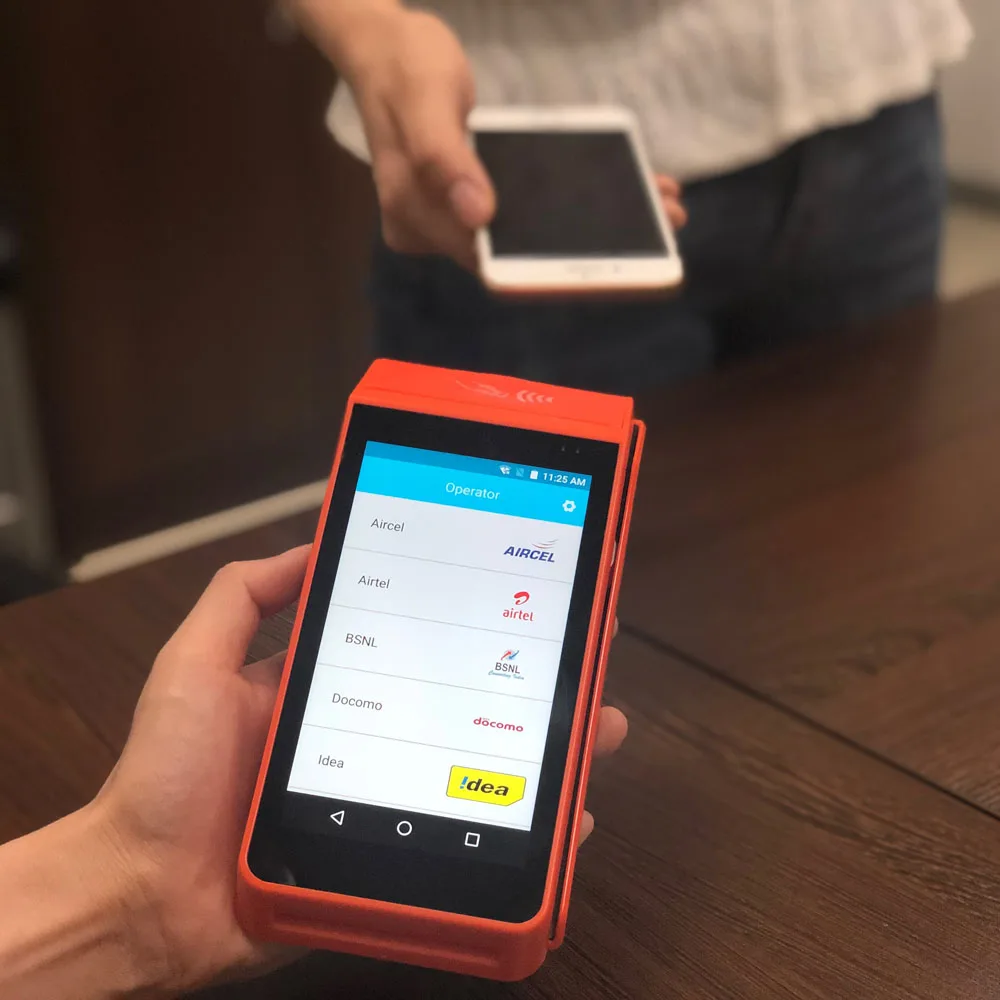 Portable NFC Airtime Top up Terminal Android Pos Machine for Mobile Recharge