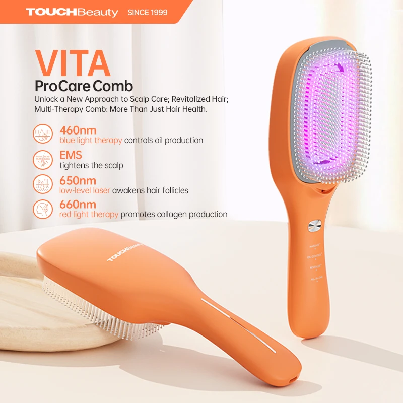 TOUCHBeauty VITA マルチ機能ヘアブラシ Multifunctional Electric Hair Brush & Scalp Massager with