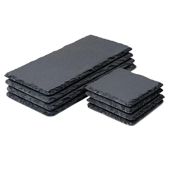 Wholesale by manufacturers Amazon Hot Round black slate serving tray dinner plates placemats