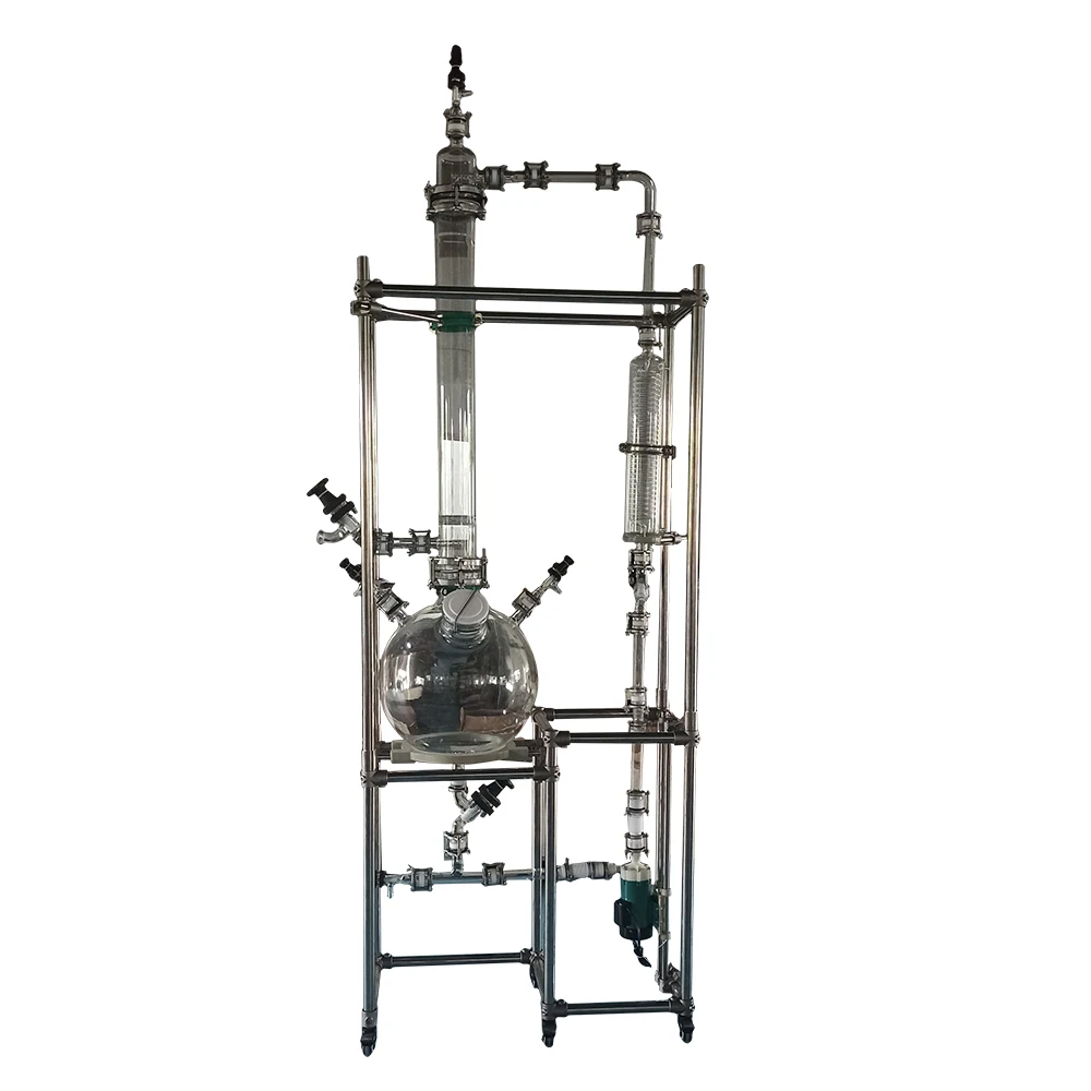 Lab Glass Reactor Distillation Column with Motor Core Component Gas Scrubber System