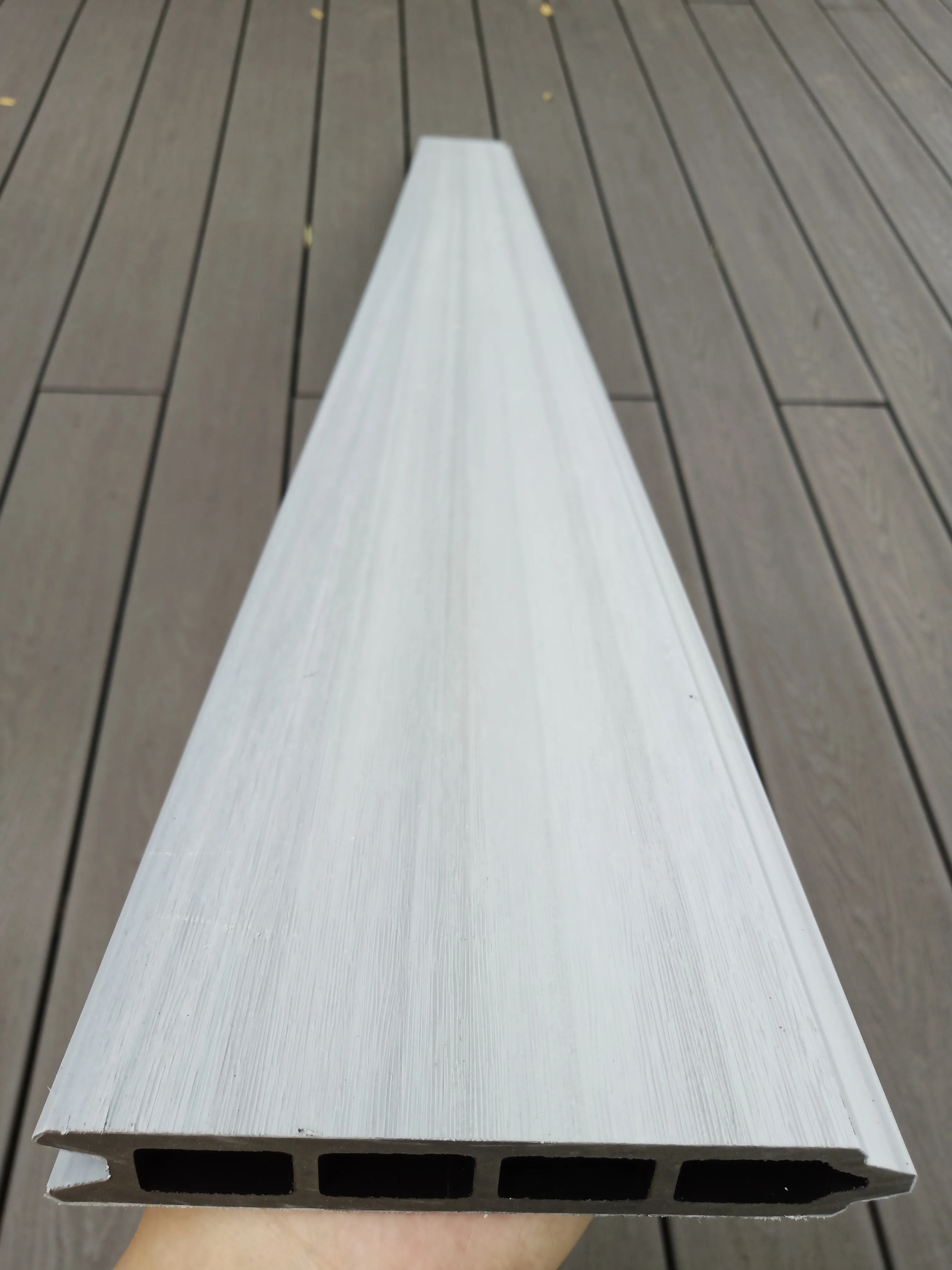 Co-extrusion Teak Color WPC Composite Garden Fence Panel