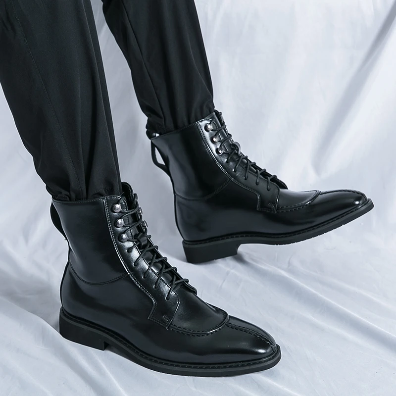knee length dresses for ladies The Presley Lace-Up Boot - Nero Black main image 1