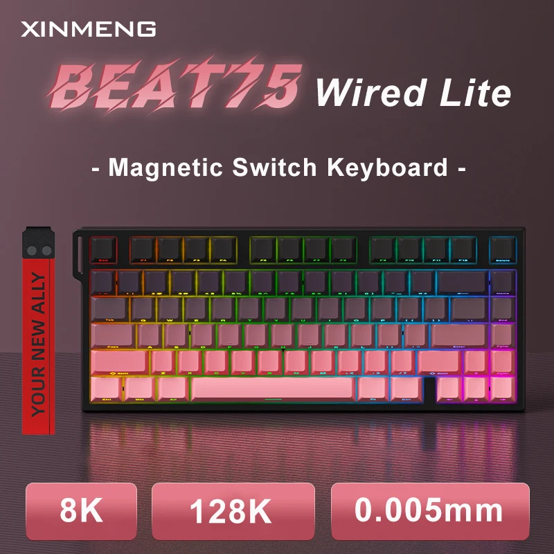 みん Xinmeng Beat75 RGB 8000hz Gaming Mechanical Magnetic Switch Keyboard