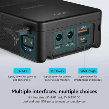 Small Rig V Mount Battery VB50, 3400mAh 50Wh 14.8V Mini V-Mount Battery Support 45W PD USB-C Fast Charger - 3579 detail image