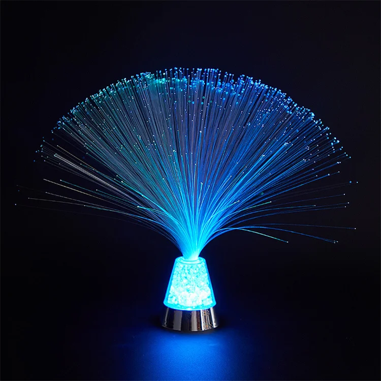 Luce LED In Fibra Ottica Con Cambio Colore – Decorazione Plastica Per Feste E Camera – Effetto Fontana Luminosa (Argento)