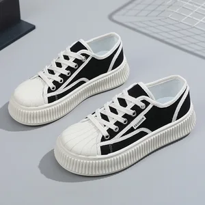 S231-9 Wholesale Versatile Women's  Solid Canvas Shoes Non Slip Student Casual Walking Shoes