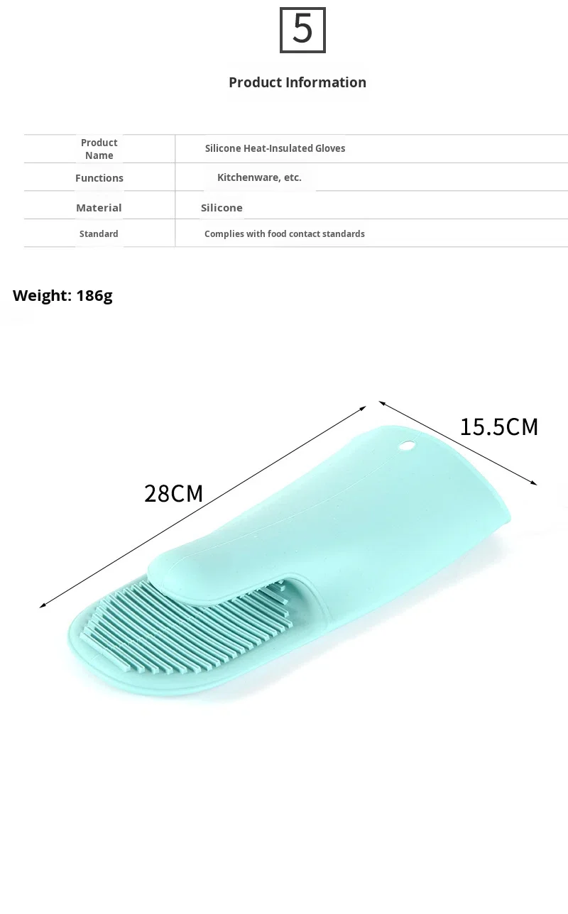 Oven Gloves Silicone Heat Resistant Cooking Mitts Potholder for Kitchen Cooking & Baking details