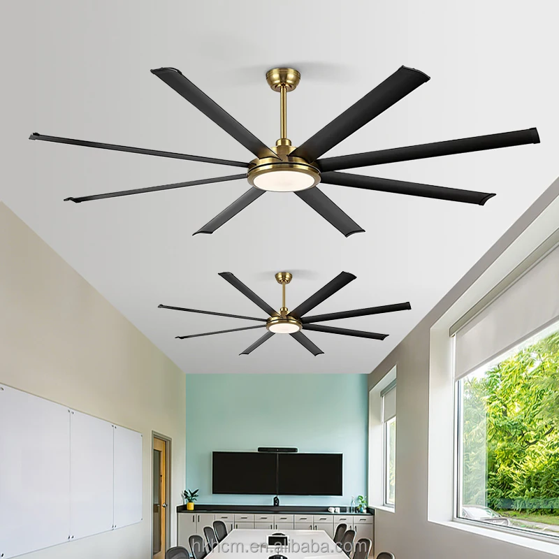 Modern Style 72 Inch 8 Blades Ceiling Fan Light Aluminum DC Motor Remote Control LED High 3-Year Warranty Bedroom Living Room