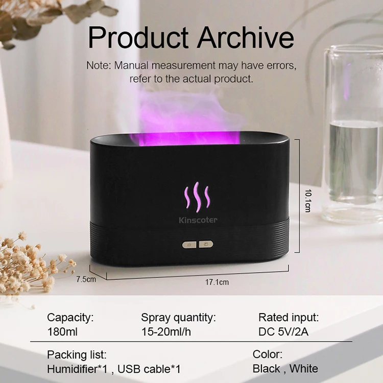 Electric Aroma Flames Air Humidifier and Essential Oil Diffuser Product Details