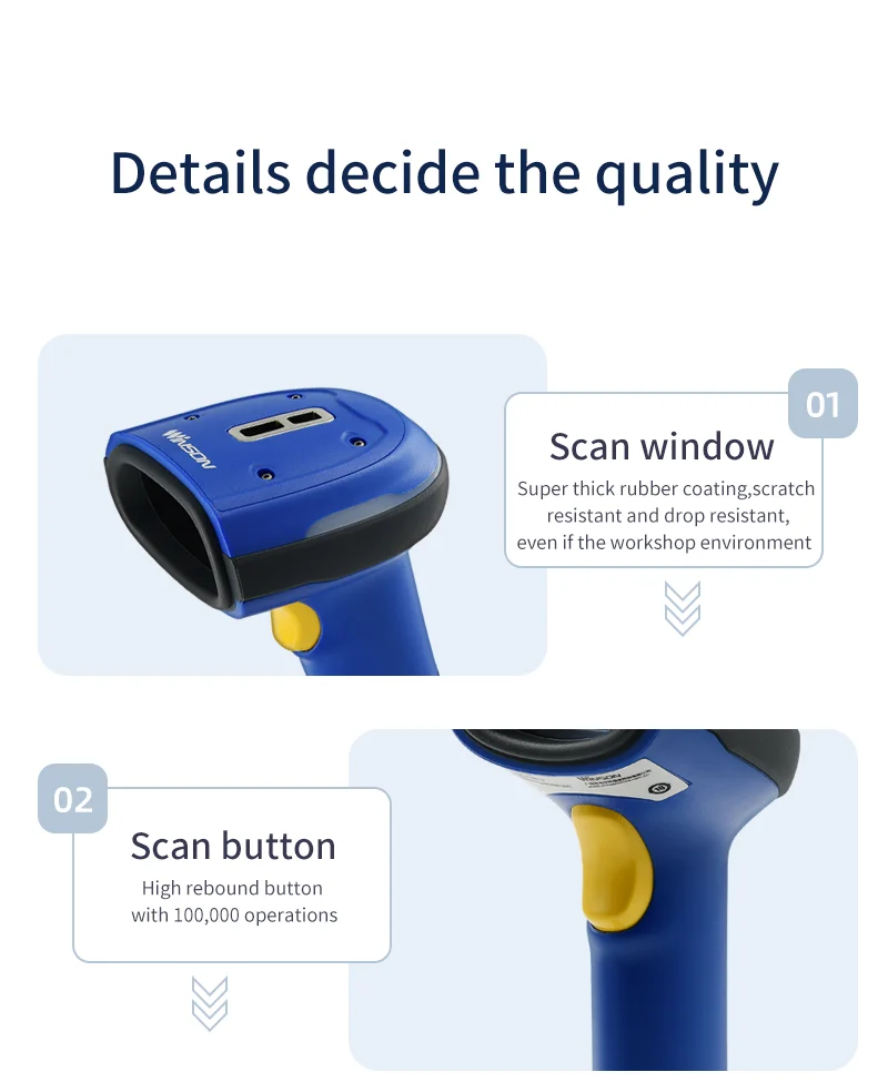 Industrial level portable Bar Code gun 2D Barcode reader 3d barcode scanners qr scanner