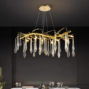 Postmodern Light Luxury Golden Interior Decoration Lamp LED Pendant Light Suitable for Dining Room Living Room Chandelier
