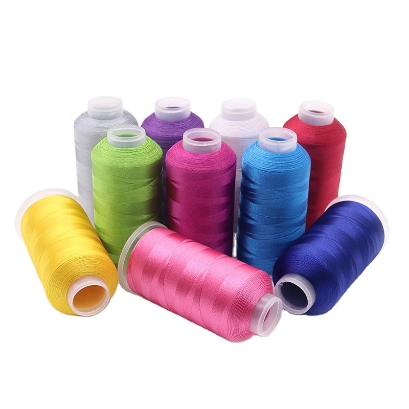 2 100 polyester embroidery sewing thread high tenacity polyester yarn for clothes-5