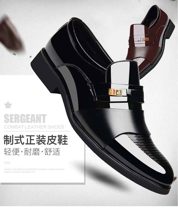 Size 37-48 British Men's Business Suit Leather Shoes Fashion Classic Single Wedding Meeting Leather Shoes