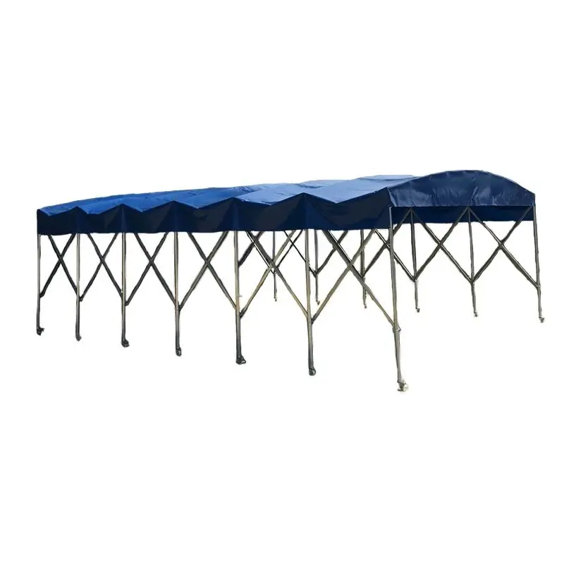Outdoor PVC Waterproof Push Pull Folding Tents for Garage Carport Warehouse Car Wash Movable Parking Tent