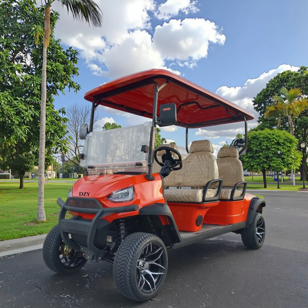 Customizable Logo Printed Modern 4-Seater Electric Golf Cart in Candy Colors 72v Battery Compatible Club Car EEC Certified