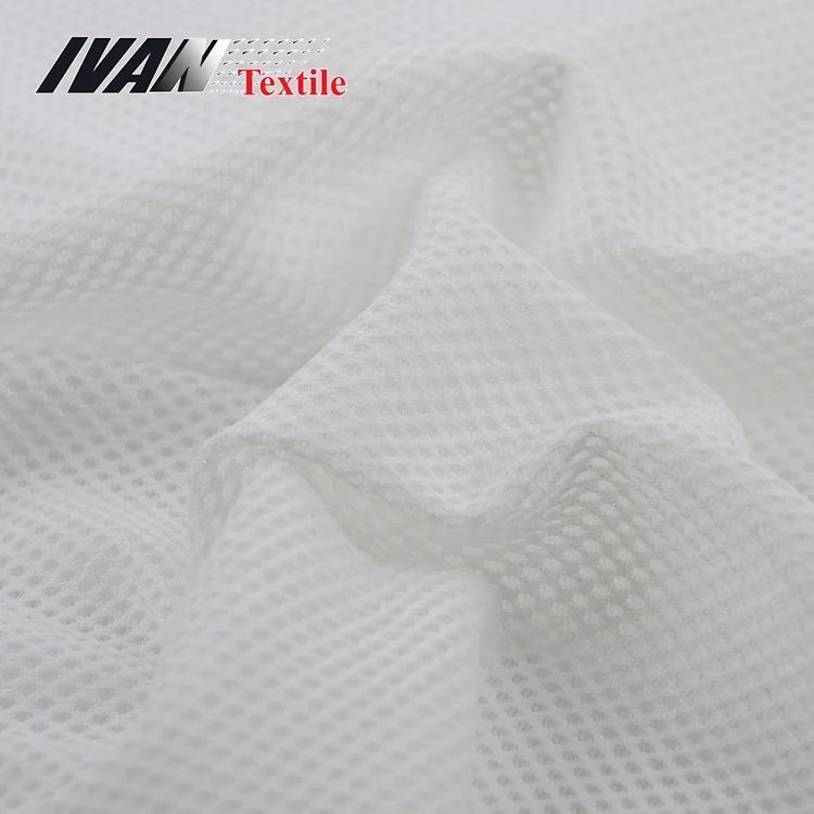 High Stretch White Knitted Garment Sustainable Netting Mesh 94% ...