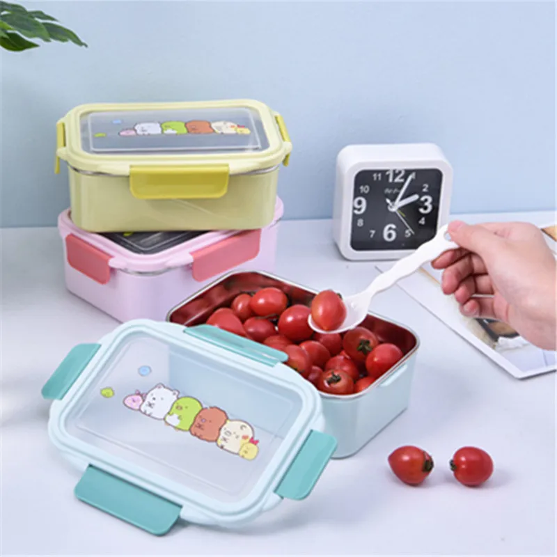 Stainless Steel Lunch Box Picnic Bento Food Storage Container 2 Layer Portable E 
