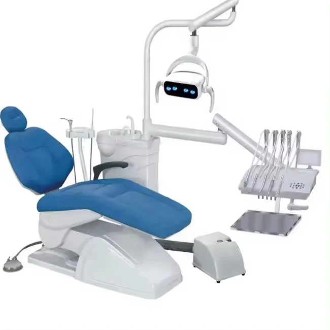 Low price dental chair Up-Hang Apparatus Plate tool tray with 3-way syringe LED light ceramic spittoon beautiful appearance