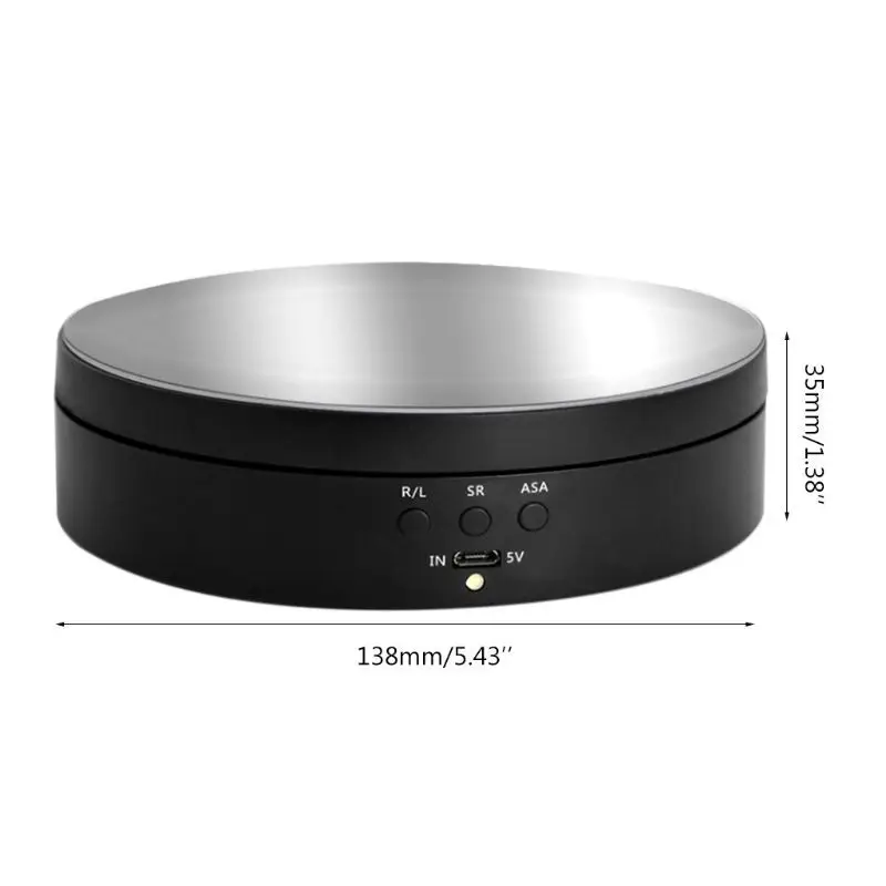 3 Speeds Electric Rotating Display Stand Mirror Turntable Jewelry 360 Degree Display Stand Base for Photography Video Shoot