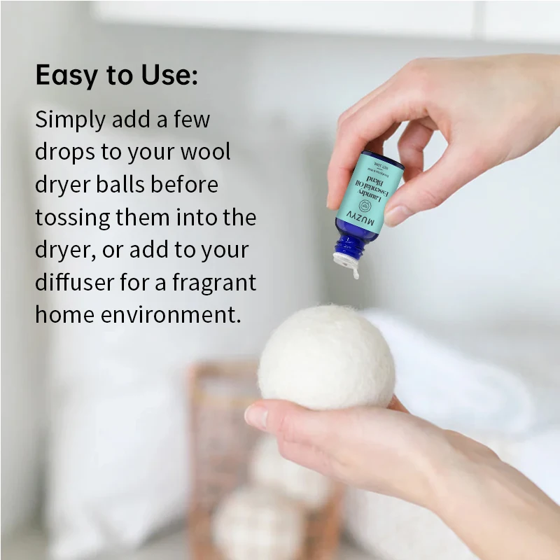 Custom All-Natural Aromatherapy Oil Diffuser Fresh Laundry Essential Oil Blend with Lavender Orange Jasmine Ingredients