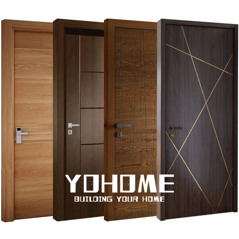 High Quality American Black Walnut Interior Doors for House Modern Wood Door Design for Home Fire Door for Hotel and Apartment