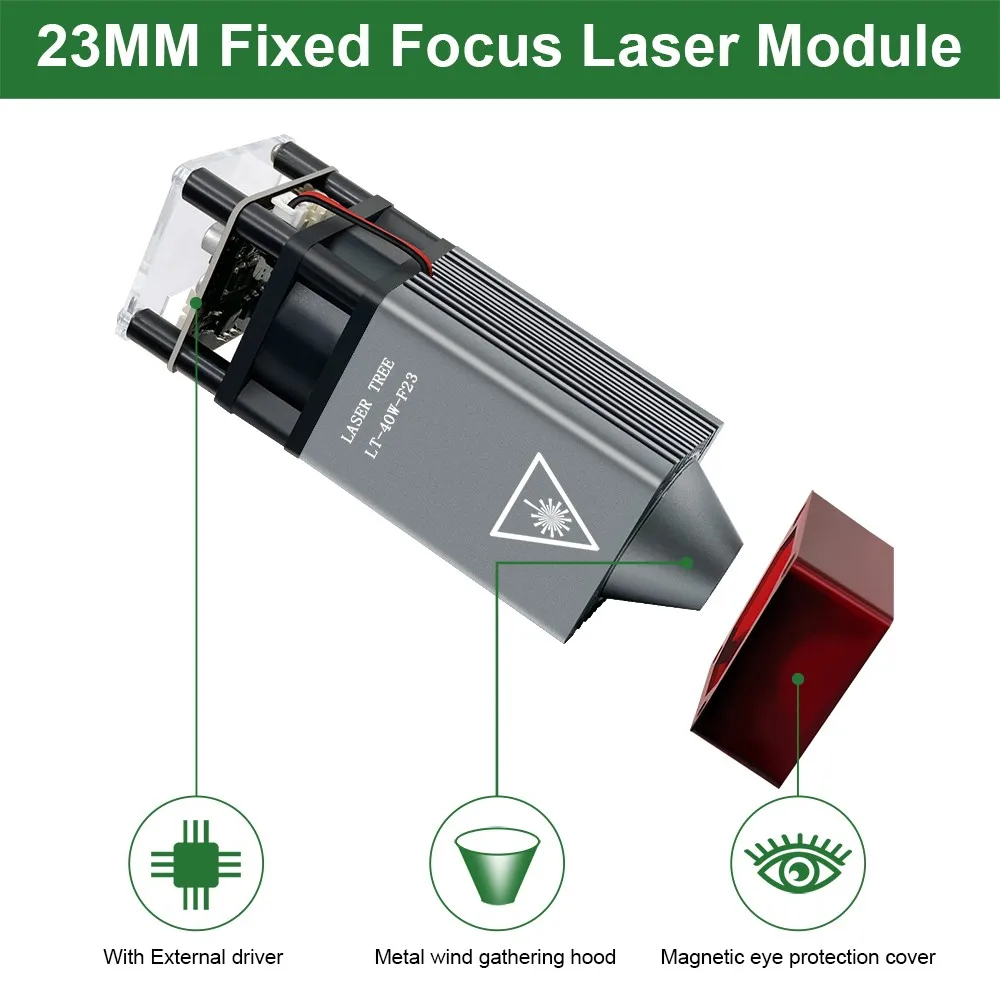 Module Laser Bleu 450nm 5W (40W Équivalent) - Pour Graveur Laser Ou DIY - Neuf